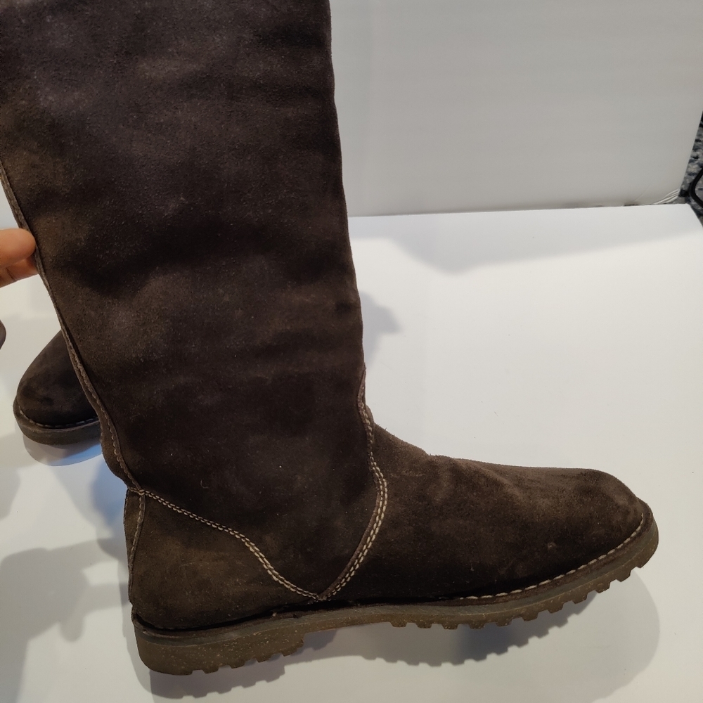 American Eagle Brown Suede Tall Fleece Boots View 5